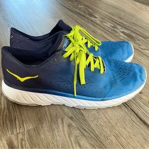 Men's Hola One One Cavu Blue and Yellow/green Running Shoes